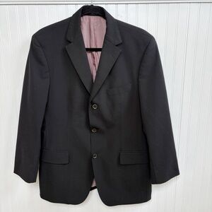 BOSS Hugo Boss Solid Black Scorsese/Movie 3-Button Blazer Suit Jacket Men’s 38S